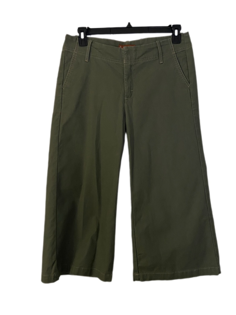 Lee One True Fit Olive Green Wide-Leg Capris Mid Rise Size Medium 11/12